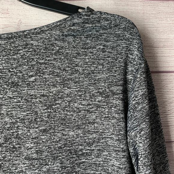 Dark Heather Gray Long Sleeve Athletic Shirt Back Slit Opening - Picture 13 of 14